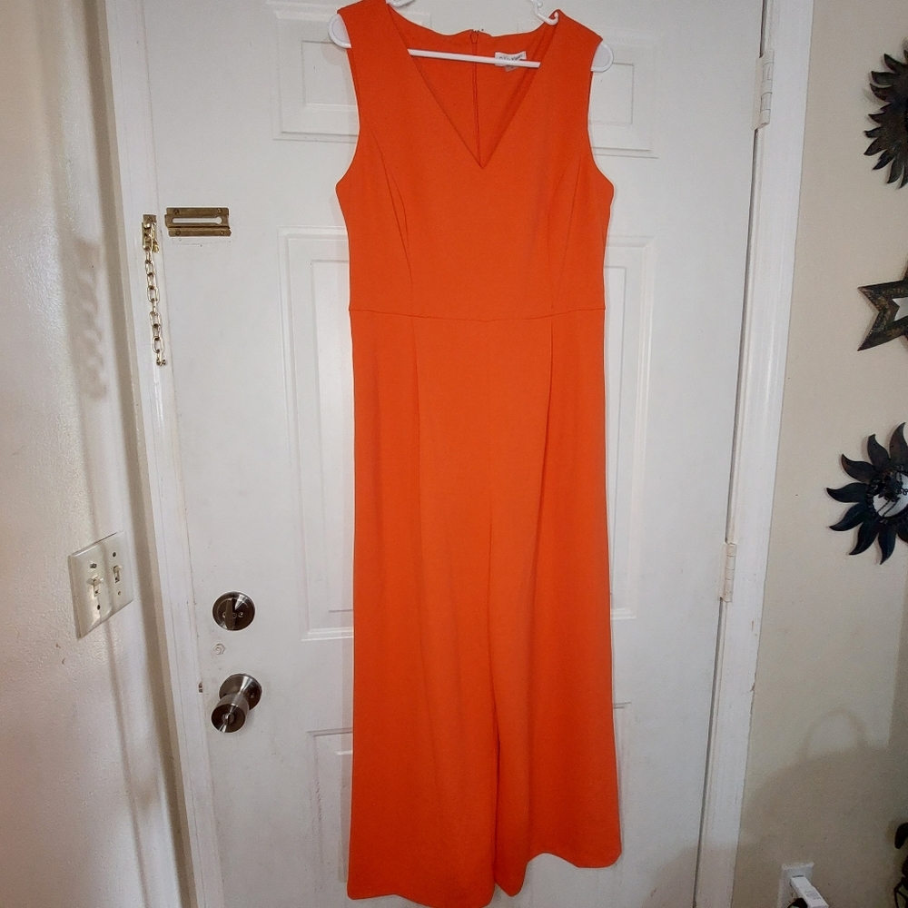 Calvin klein women's sleeveless orange jumpsuit